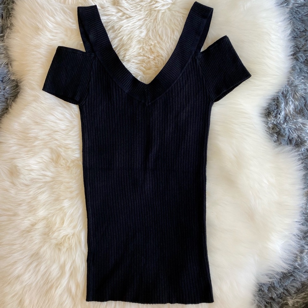 Express Cold Shoulder V Neck Top
